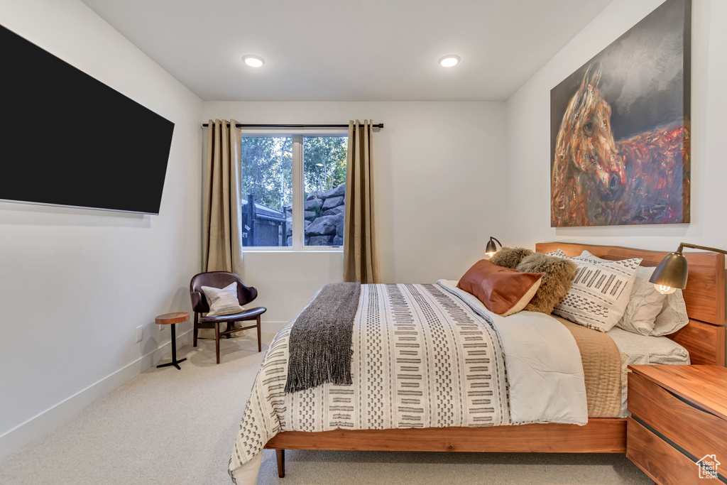 View of carpeted bedroom