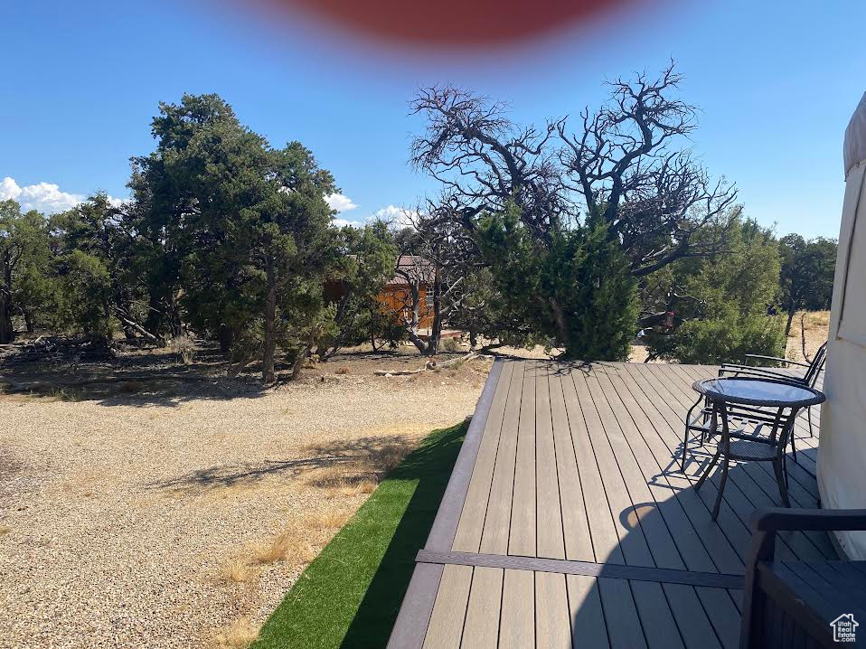 View of wooden deck