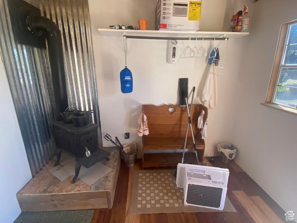 Mudroom featuring hardwood / wood-style floors