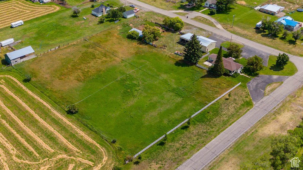 Aerial view featuring a rural view