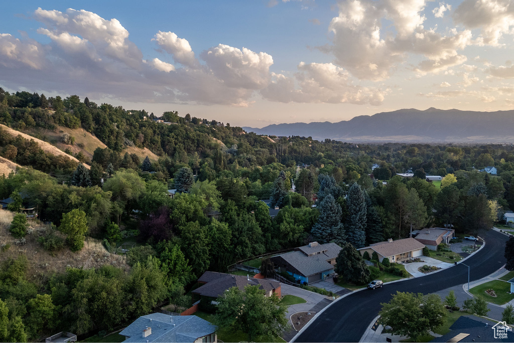 View of aerial view at dusk