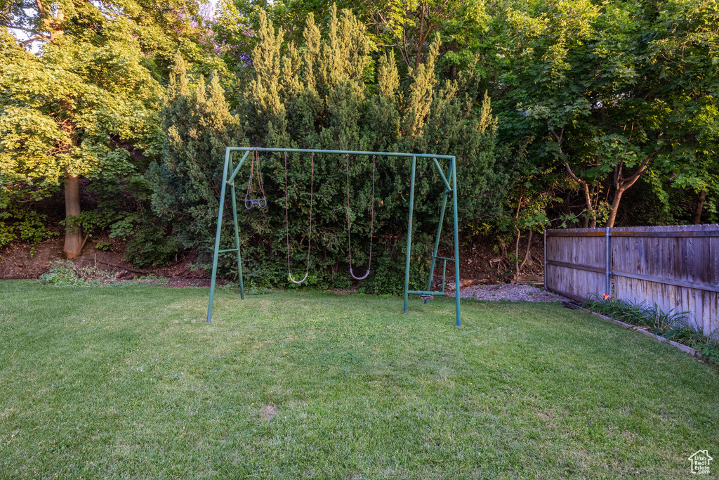 View of yard with a playground