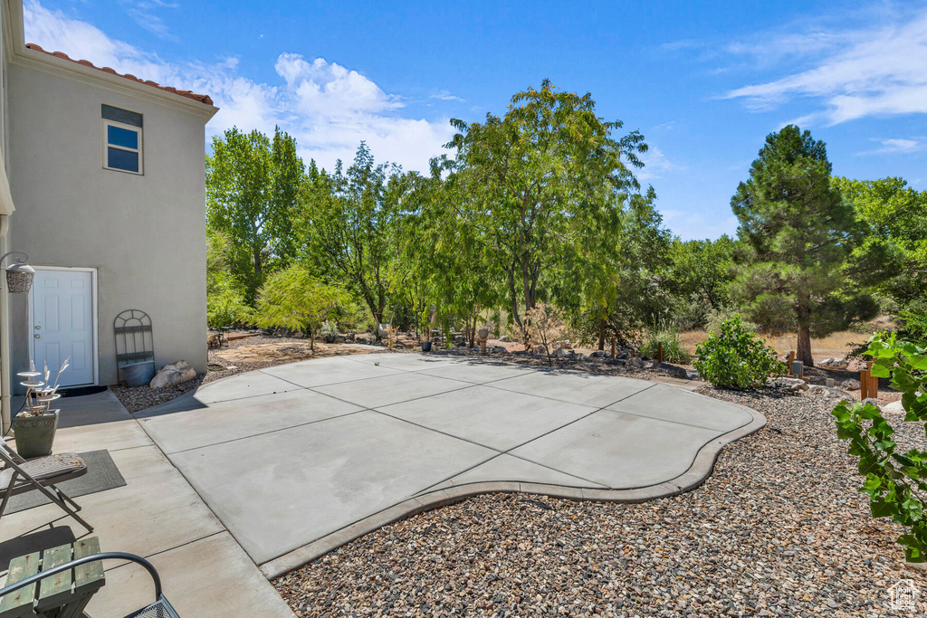 Exterior space featuring a patio area