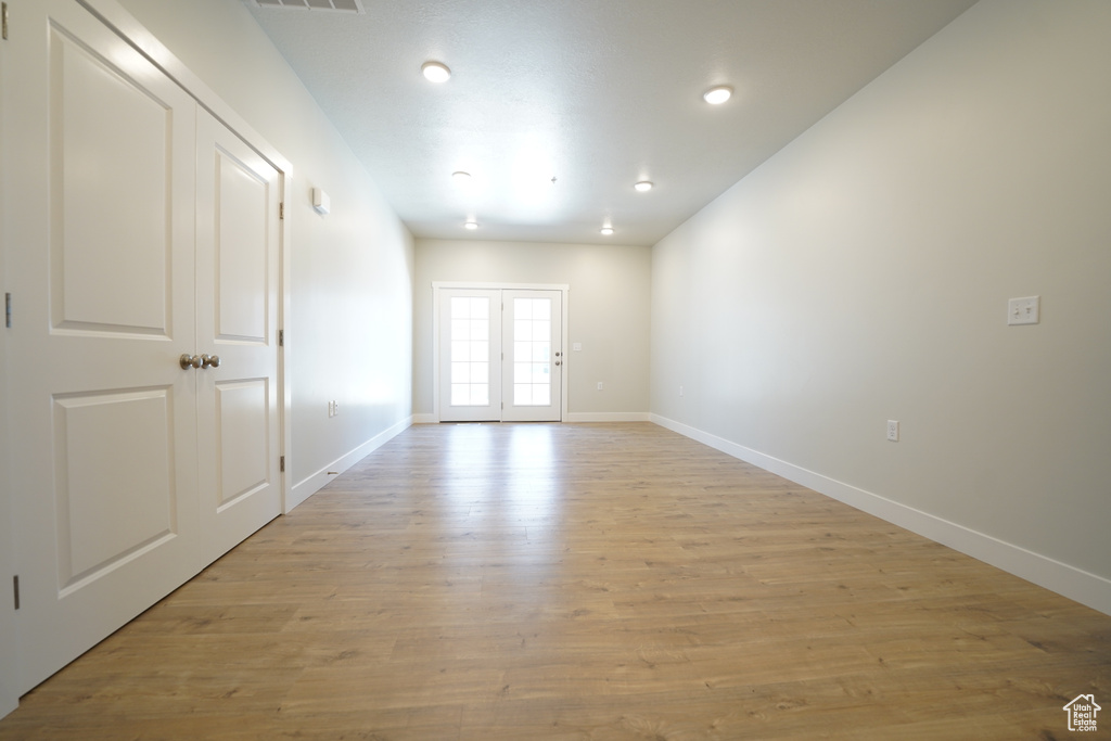 Unfurnished room featuring light hardwood / wood-style flooring