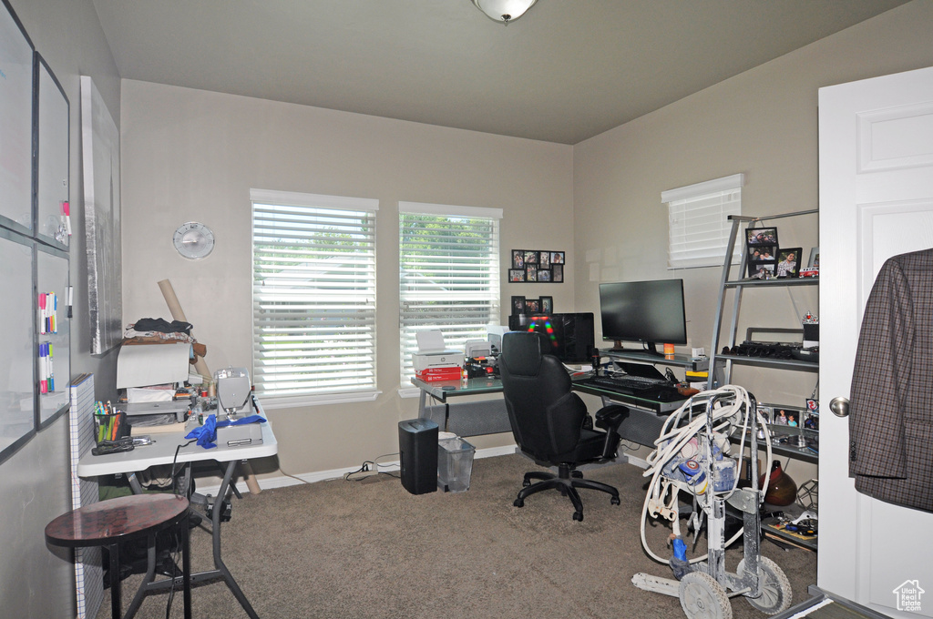 View of carpeted office space