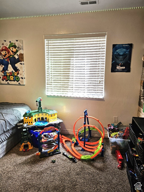 Playroom with carpet floors