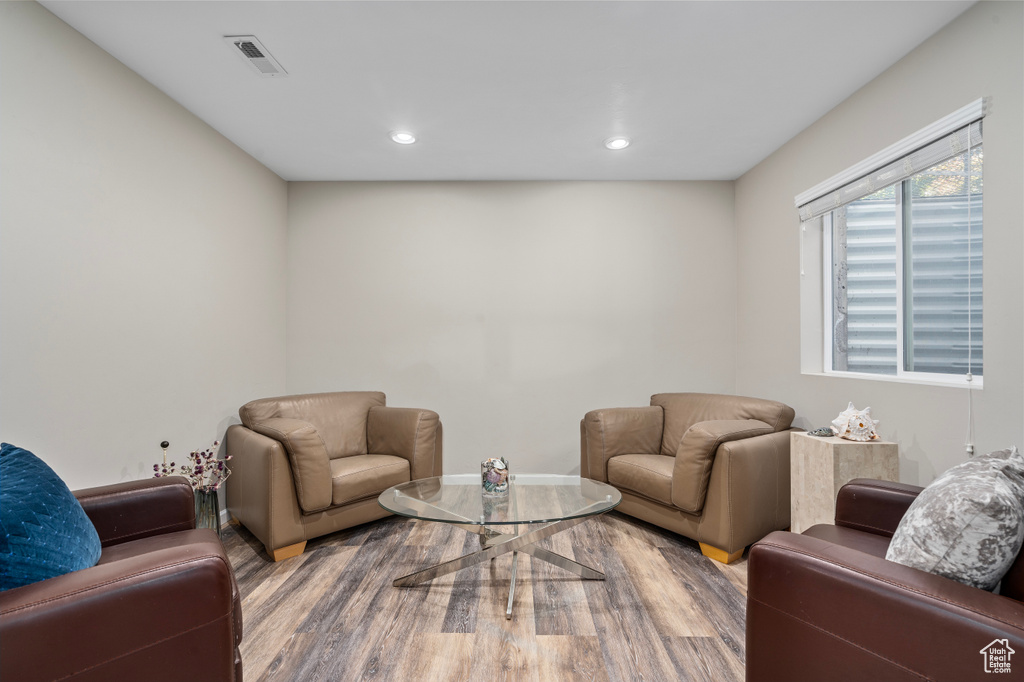 Living room featuring hardwood / wood-style floors