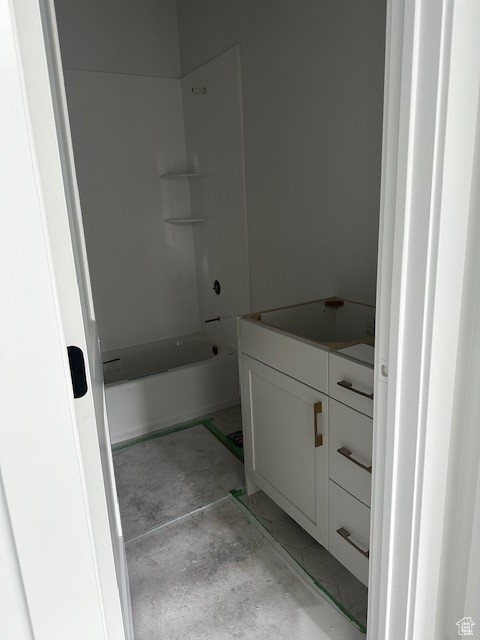 Bathroom with tub / shower combination and vanity