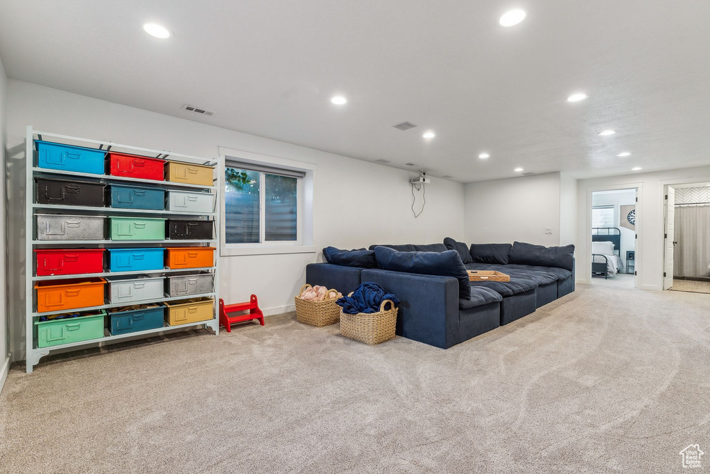 View of carpeted living room