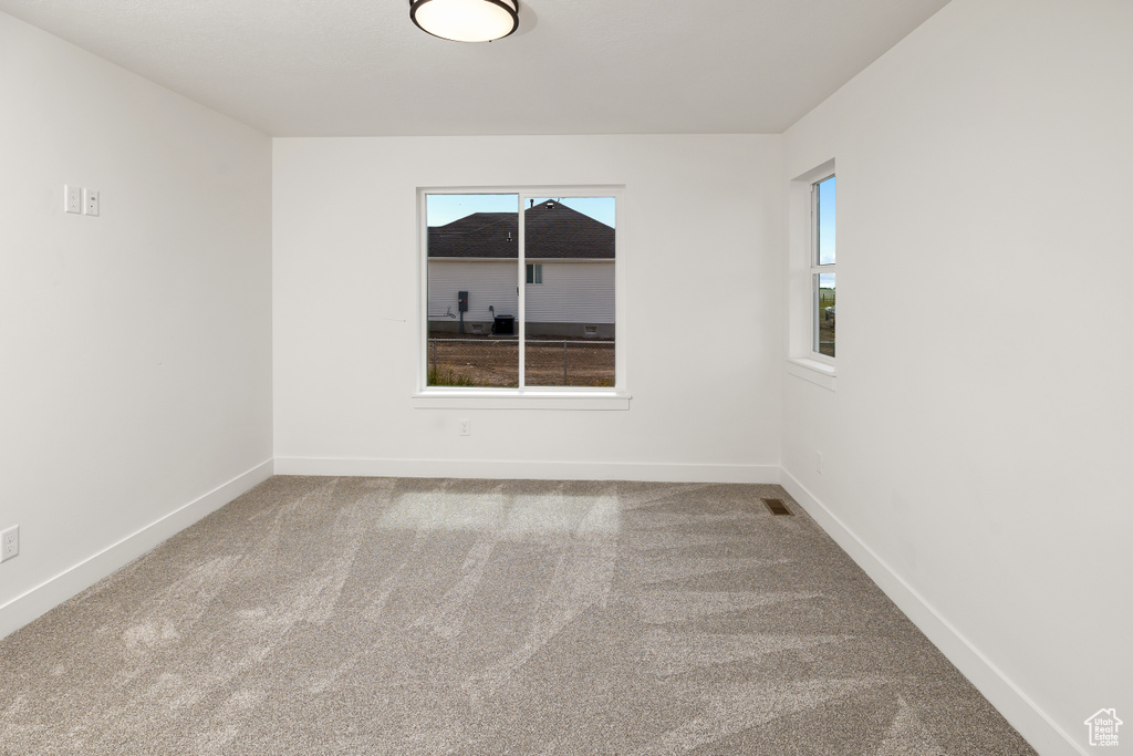 Carpeted spare room featuring a healthy amount of sunlight