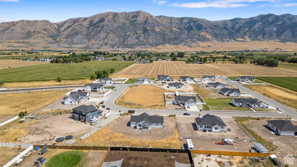 Drone / aerial view featuring a rural view and a mountain view