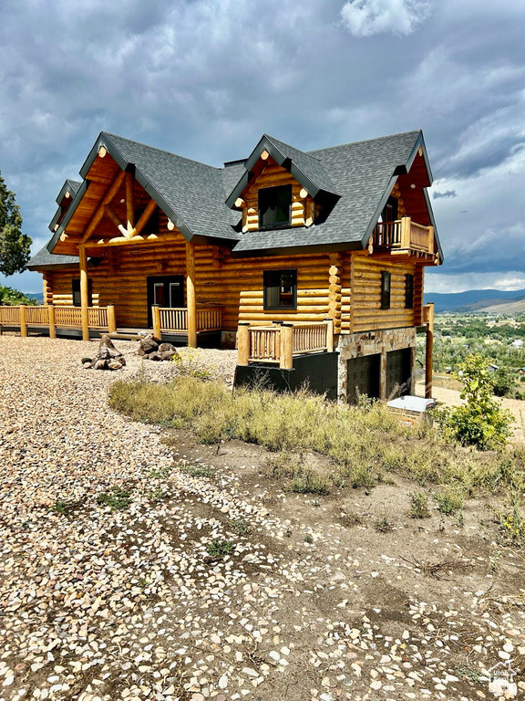 View of log home