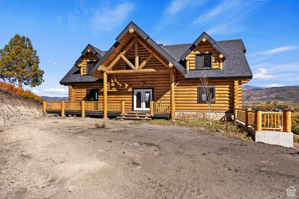 View of log cabin