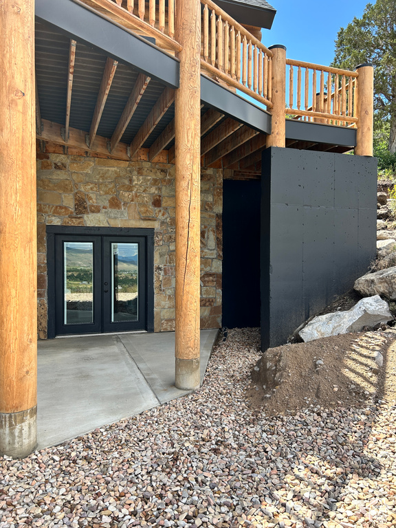 Exterior space featuring french doors