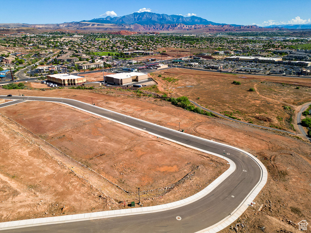 Bird's eye view with a mountain view