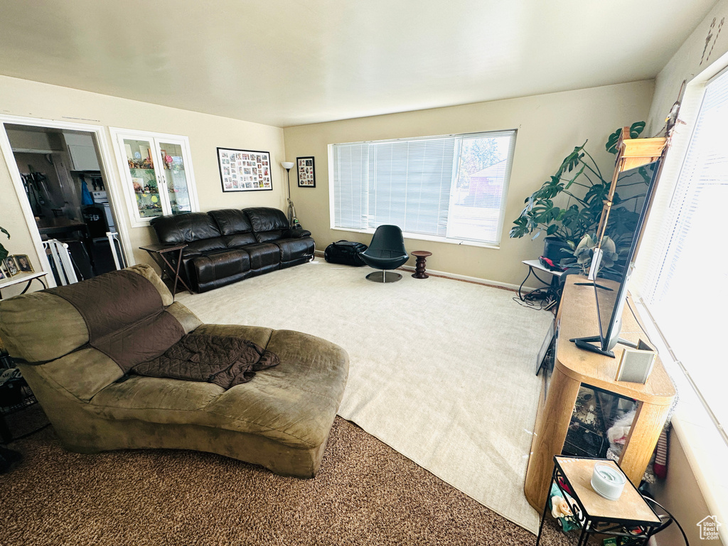 View of carpeted living room