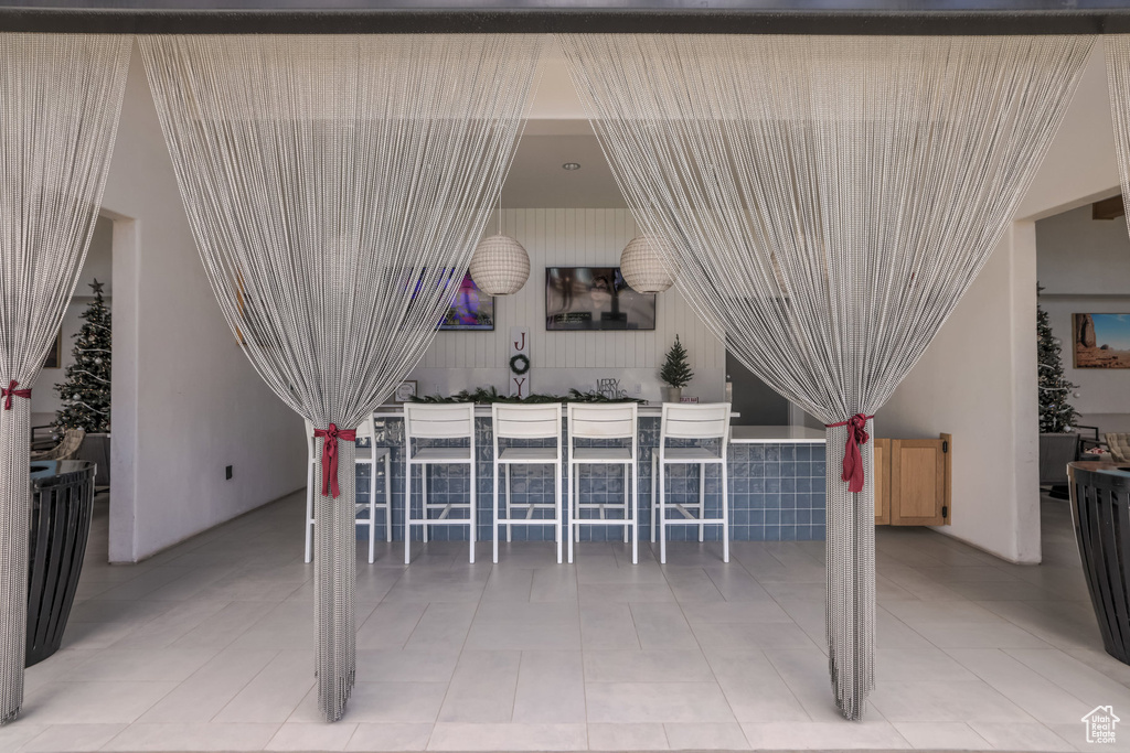 Interior space featuring tile patterned flooring