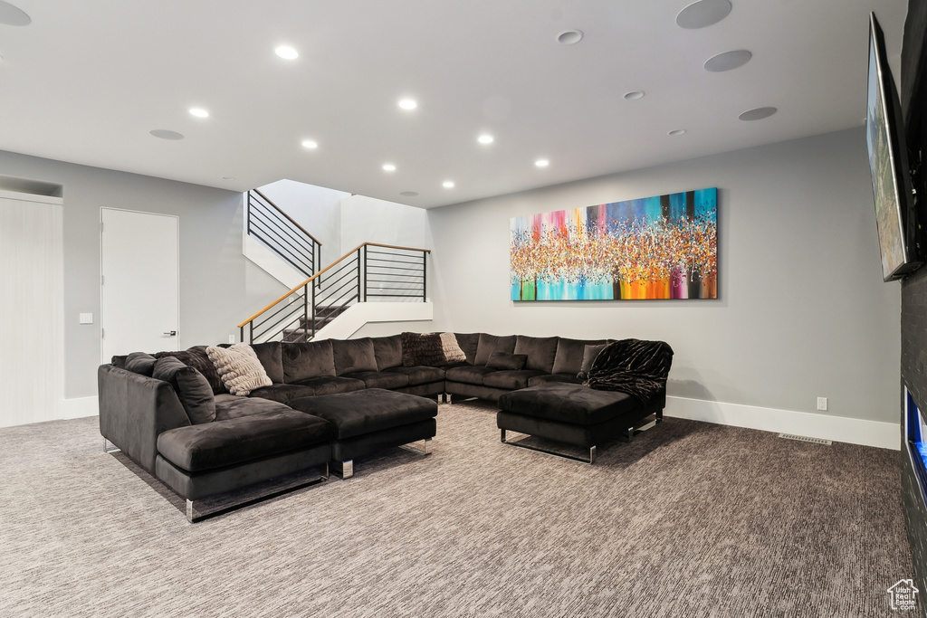 View of carpeted living room