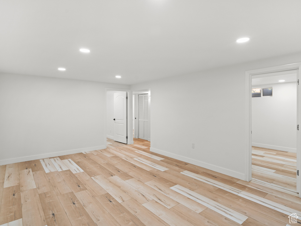 Spare room with light wood-type flooring