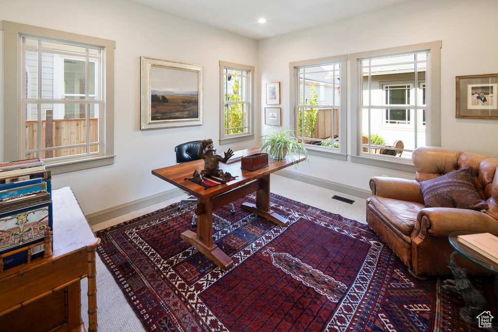 View of carpeted office space