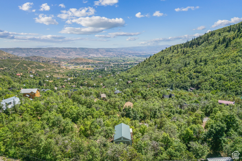 Bird's eye view featuring a mountain view