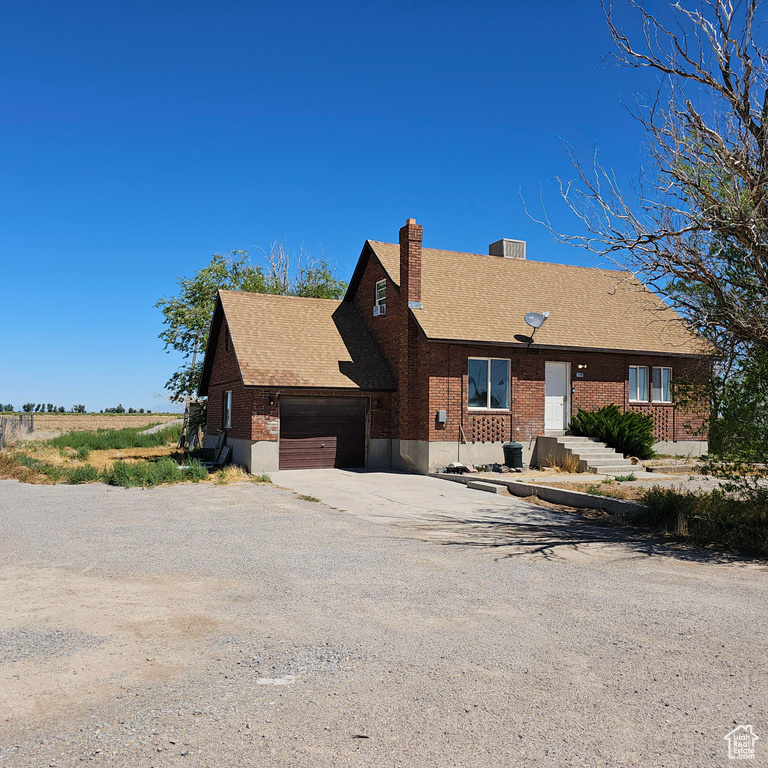 View of front of home with a garage