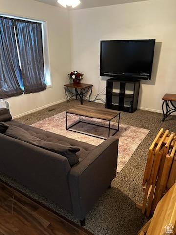 View of carpeted living room