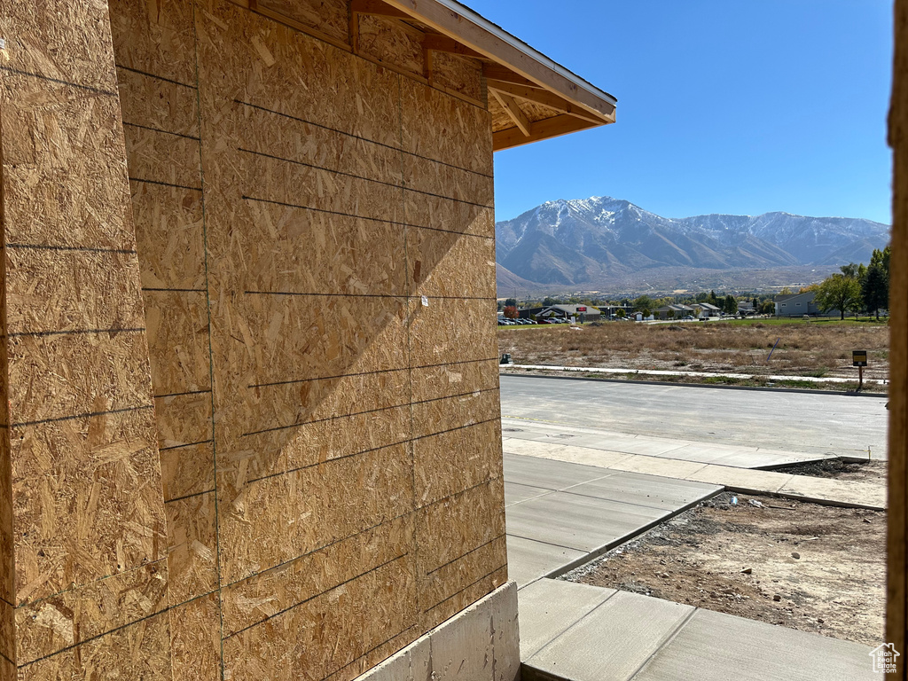 Exterior space with a mountain view