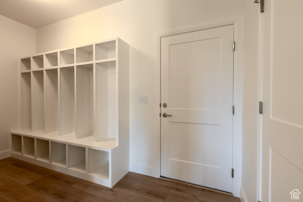 Mudroom featuring wood finished floors