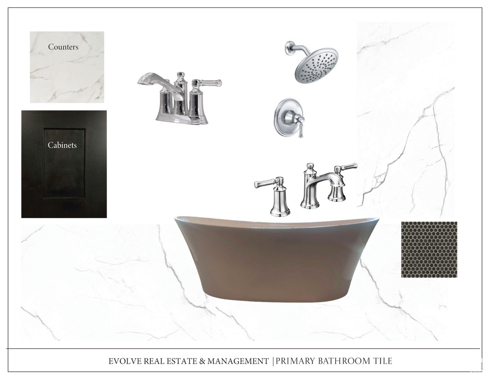 Interior details featuring independent shower and bath and sink