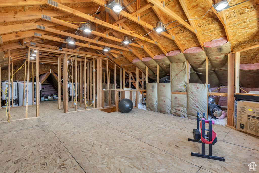 View of unfinished attic