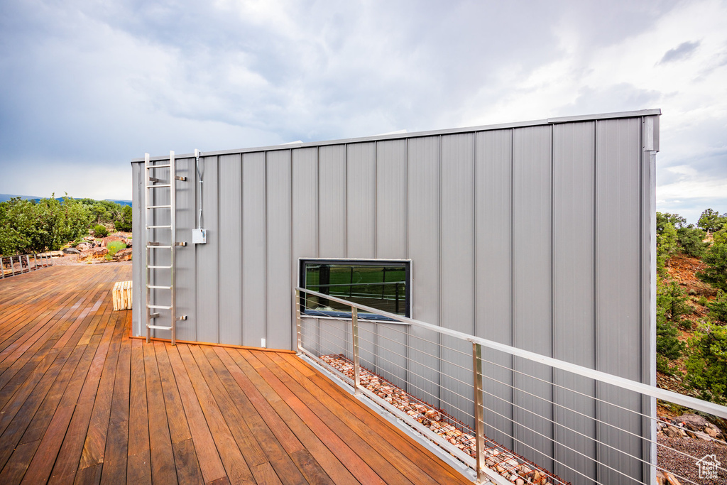 View of wooden deck