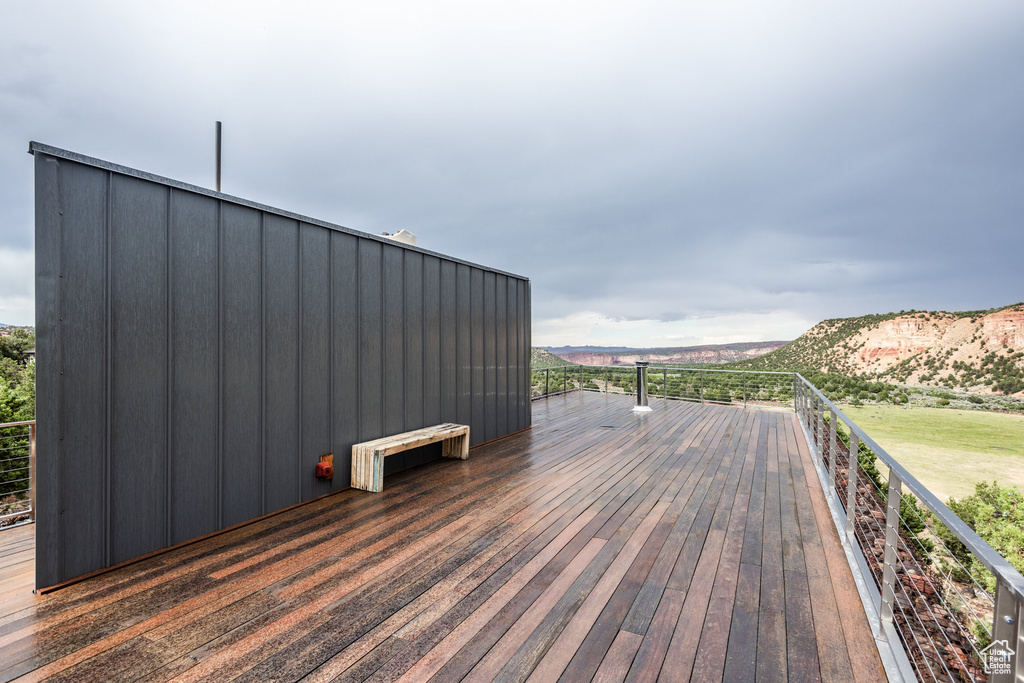 View of wooden deck