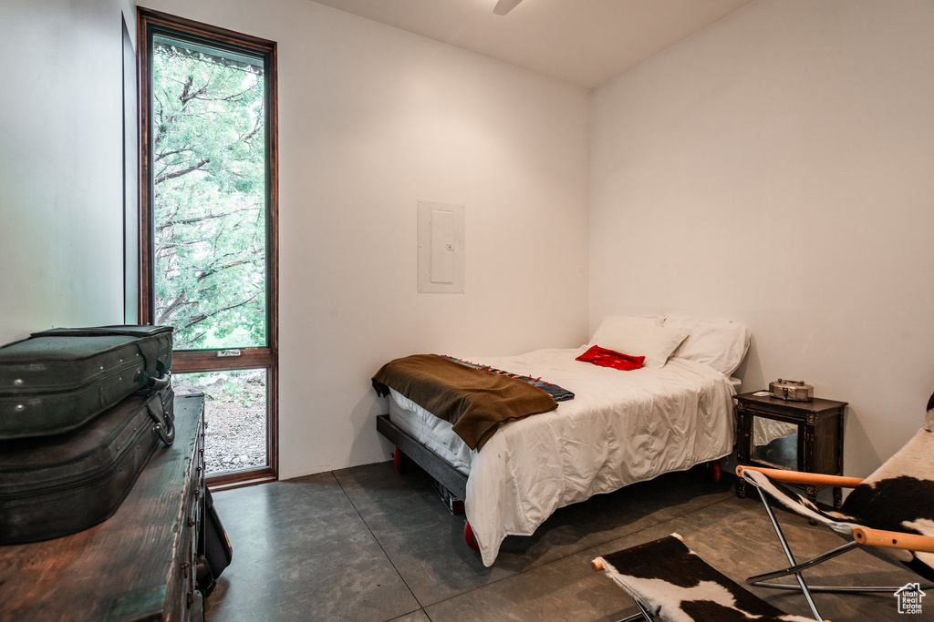 Bedroom featuring ceiling fan