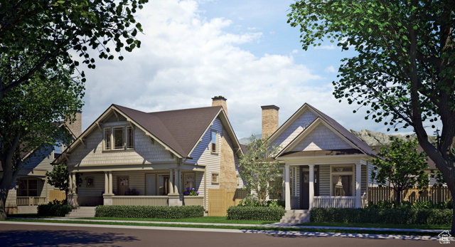 View of front of property with covered porch