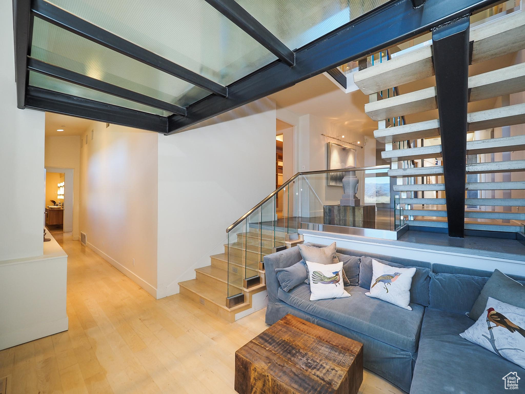 Living room featuring light hardwood / wood-style floors