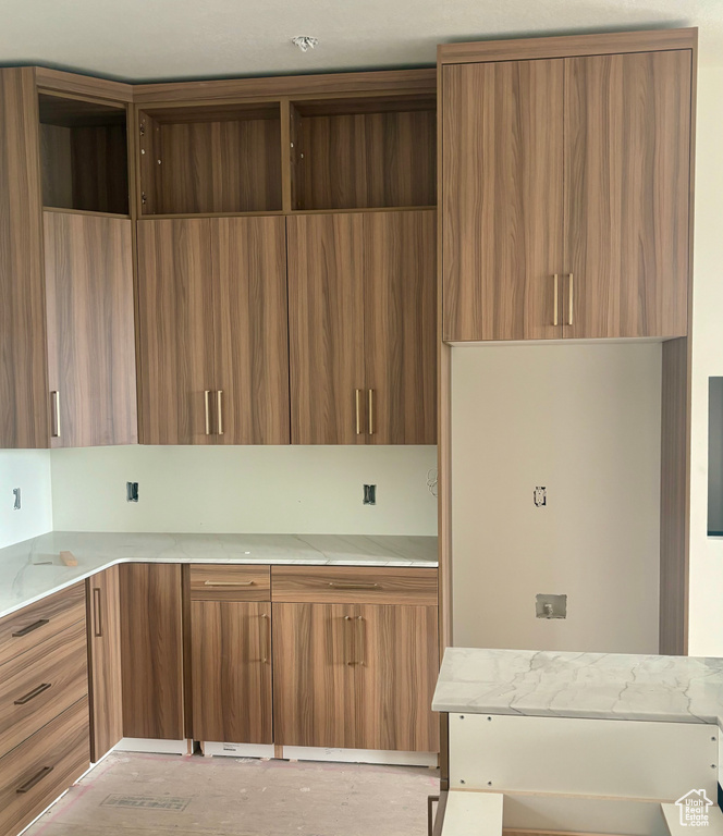 Kitchen featuring light hardwood / wood-style flooring