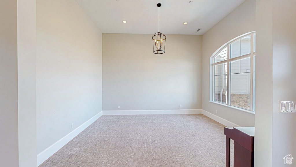 View of carpeted spare room