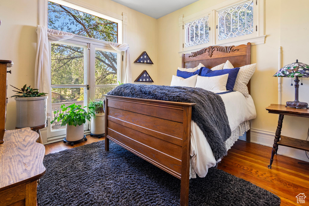 Bedroom featuring hardwood / wood-style flooring