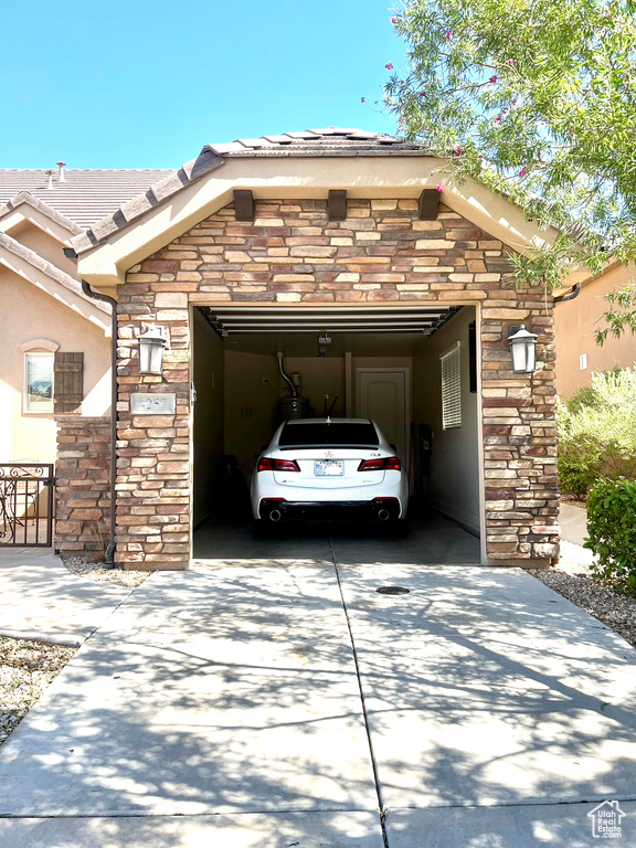 View of garage