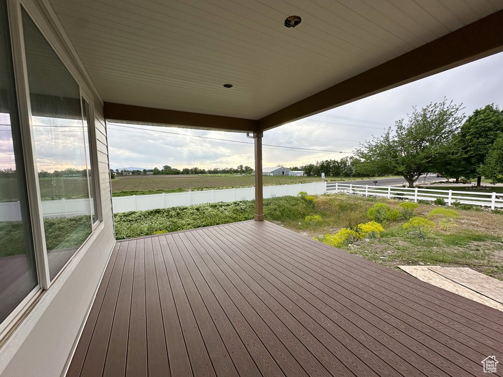 Wooden terrace with fence