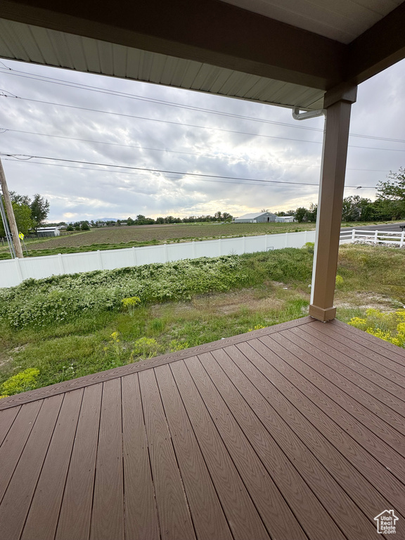 Deck featuring fence