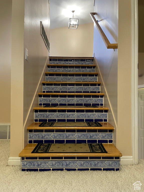 Staircase with carpet