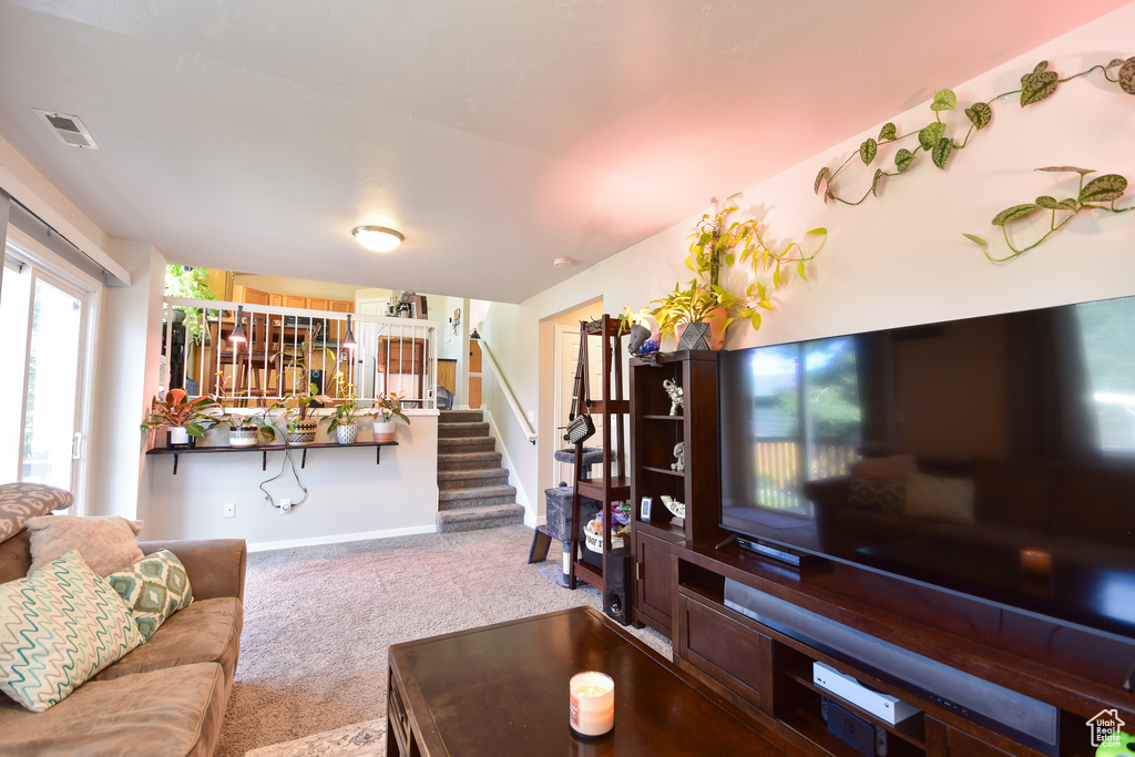 View of carpeted living room