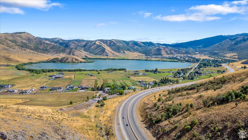 View of mountain feature featuring a rural view and a water view