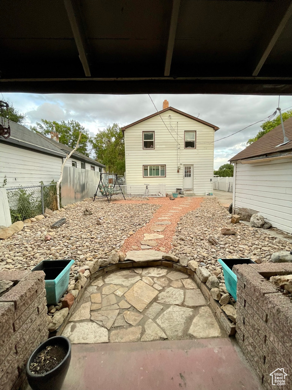 View of yard with a patio