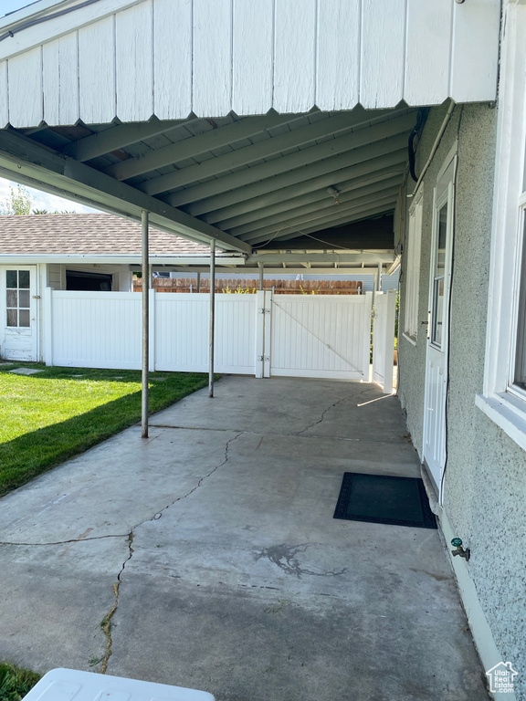 View of car parking with a carport