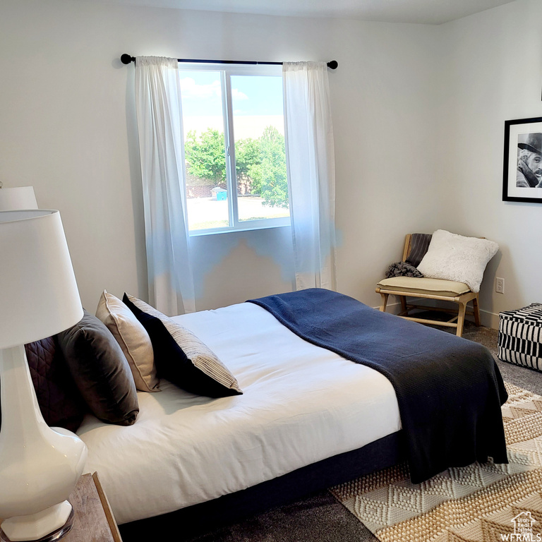 Bedroom featuring carpet floors