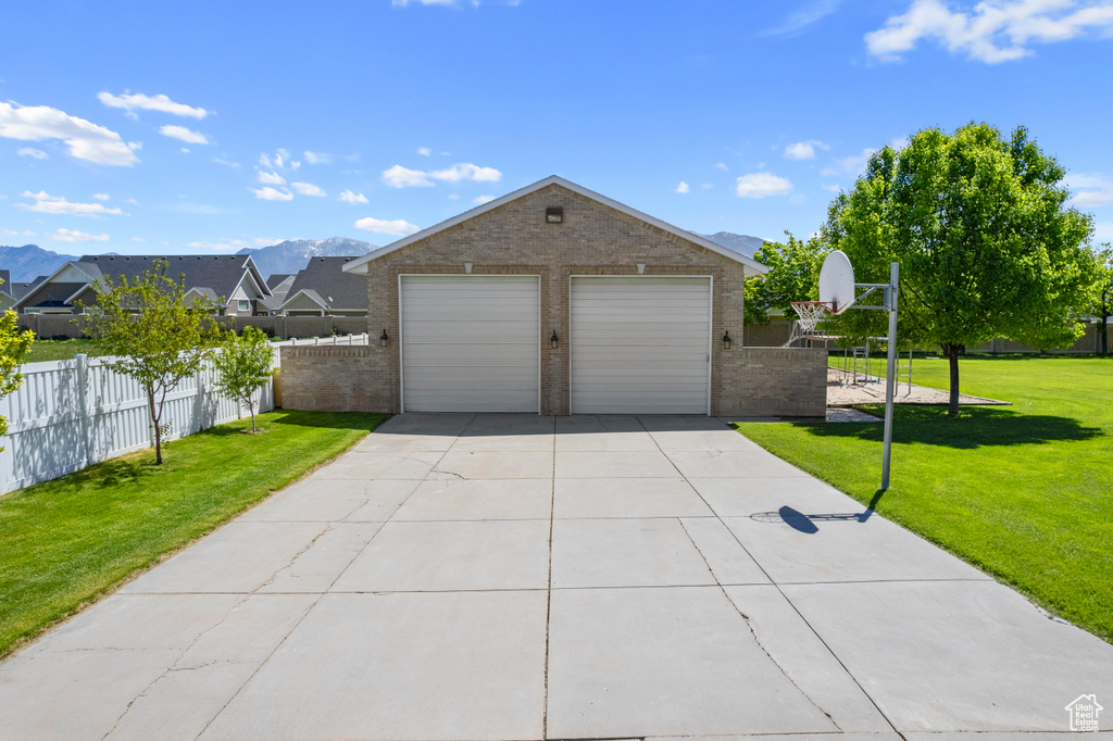 Garage with a yard