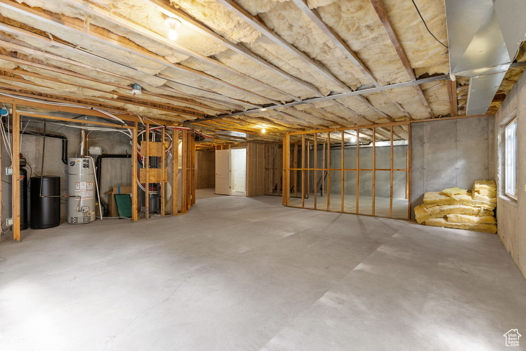 Basement with gas water heater